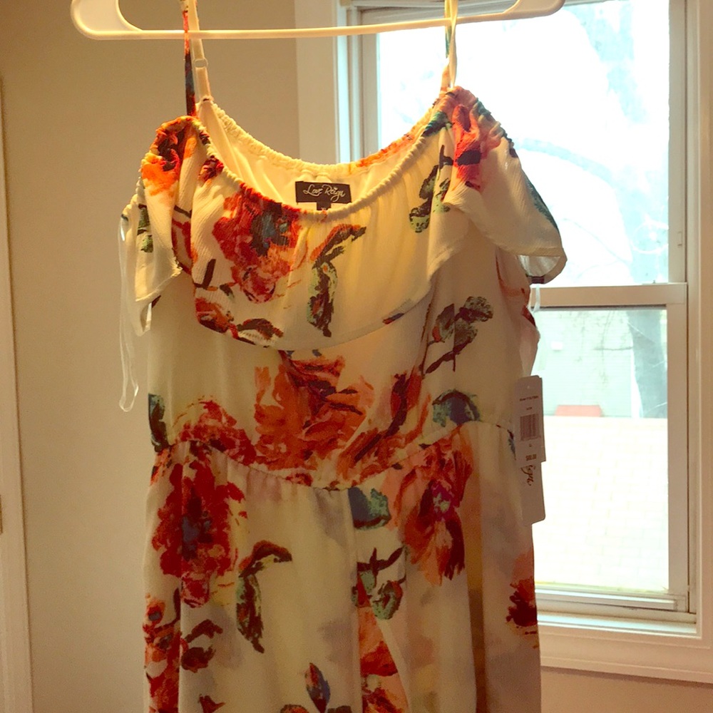 Floral romper with train NWT
